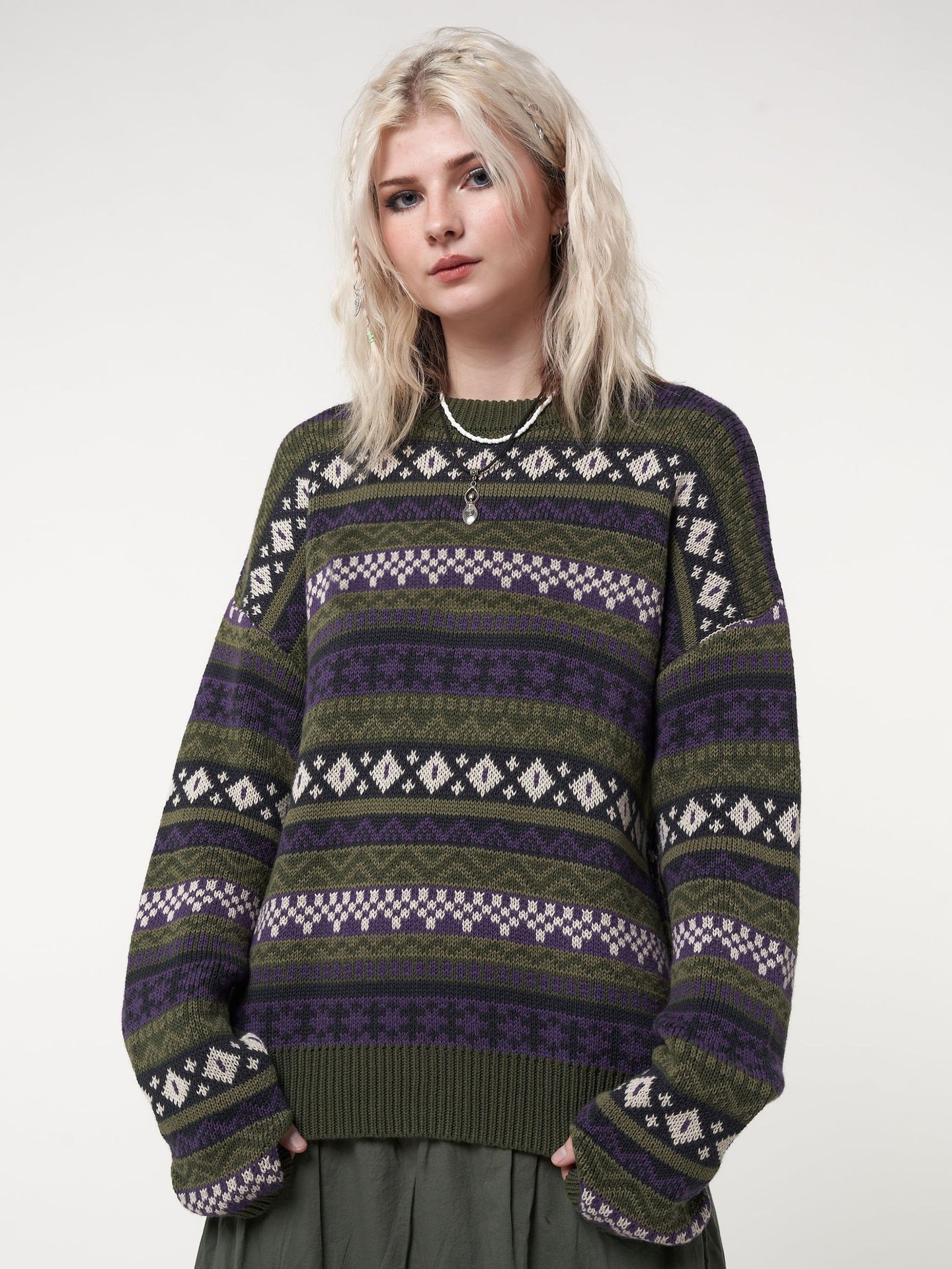 Women's Color-Block Knit Pullover Sweater