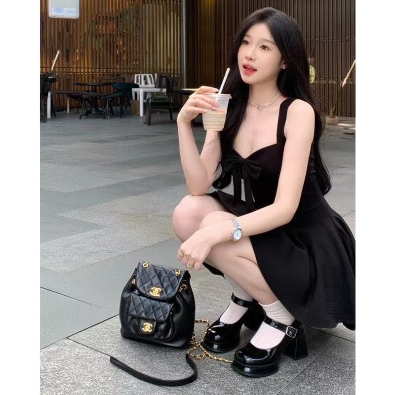 Women's Puff Sleeve A-Line Dress Square Neck Cinched Waist Short Party Dress