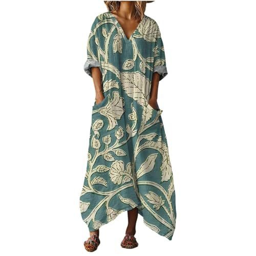 Women's Boho A-Line Midi Dress with 3D Print