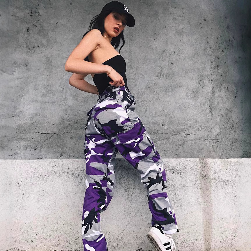 Camouflage Cargo Denim Harem Pants