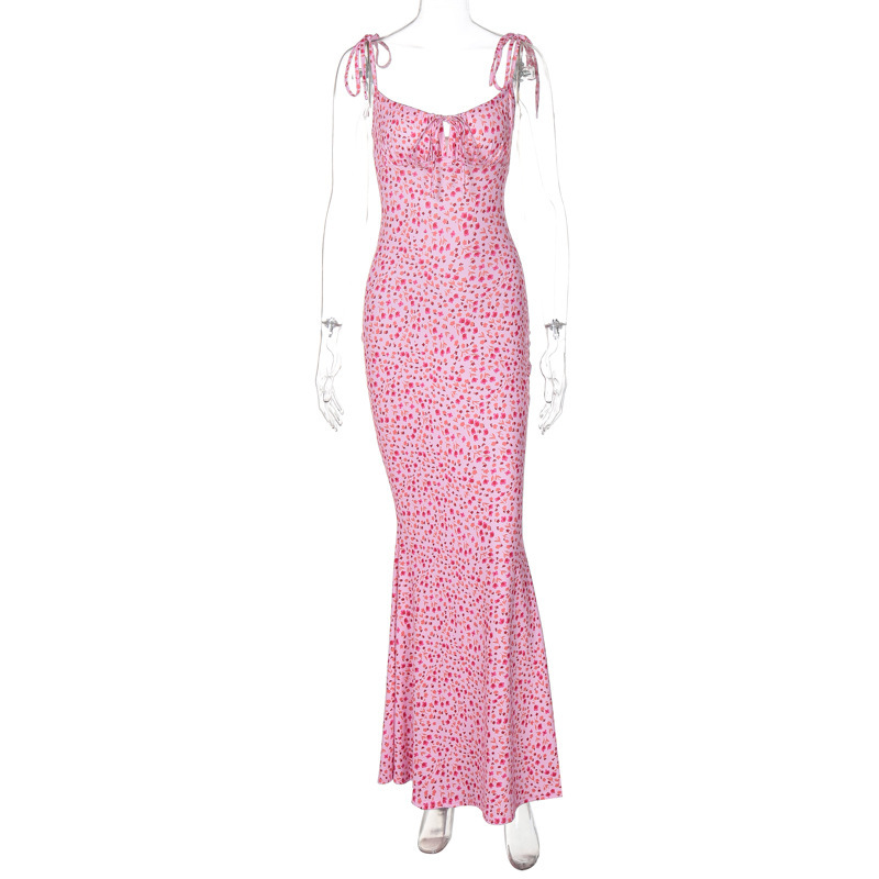 Floral Print Sleeveless A-Line Maxi Dress