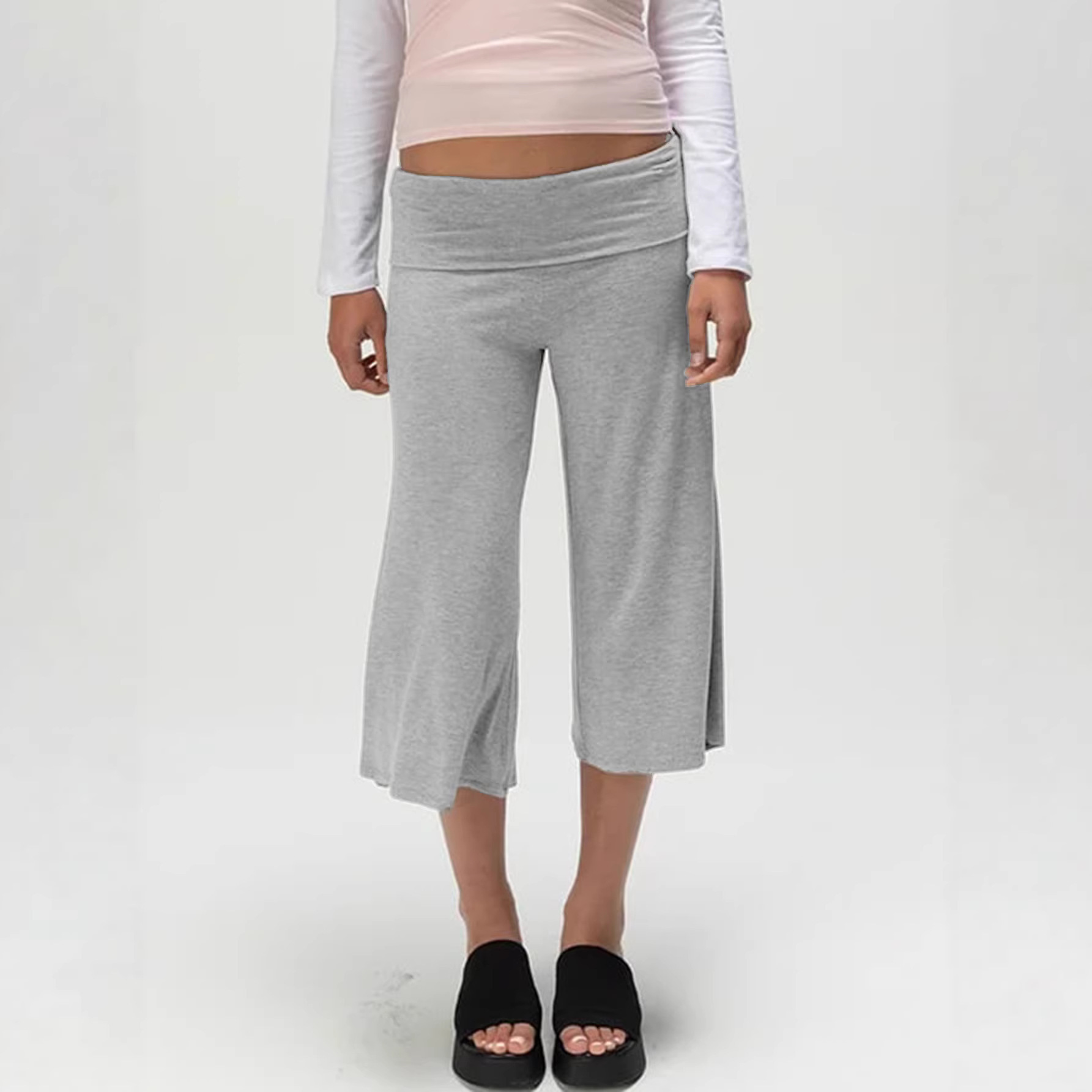 Women's Casual Capri Pants Loose Fit Polyester