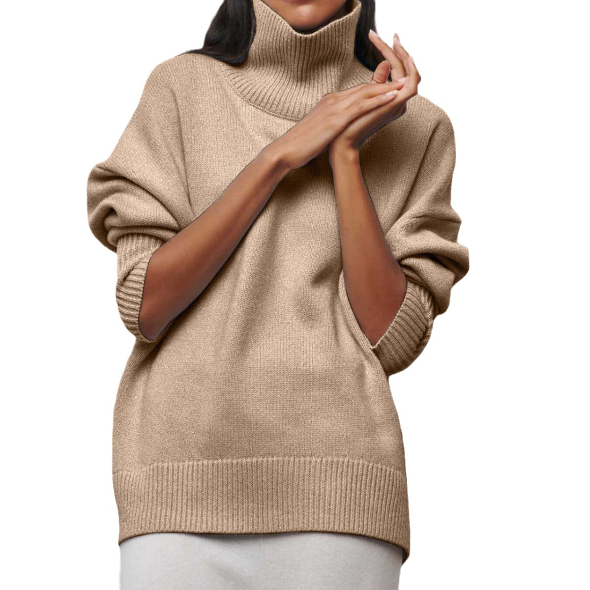 Women's Loose Half-Turtleneck Sweater