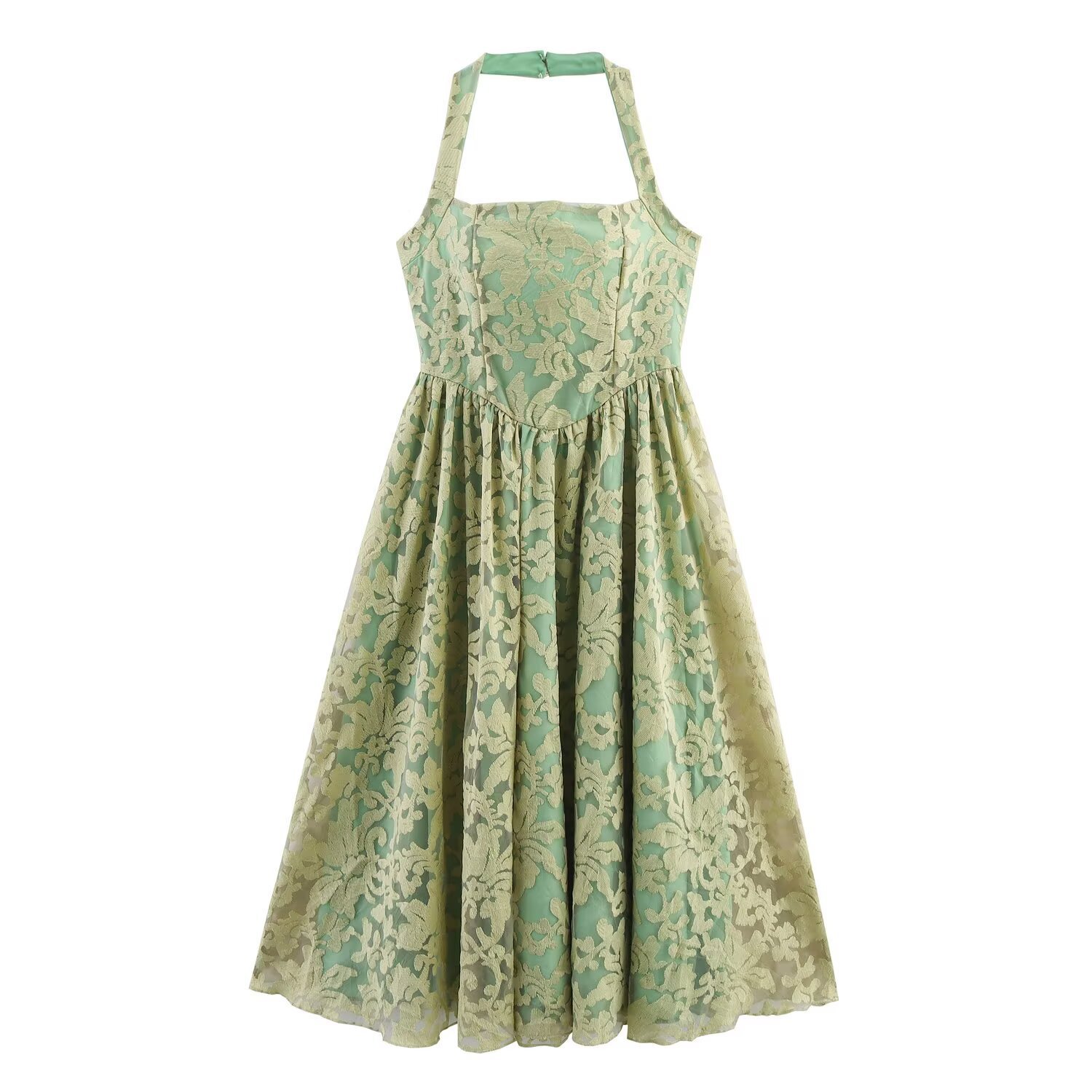 Women's Halter Open-Back A-Line Long Dress