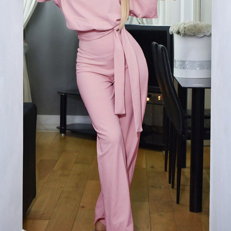 Women's Tie-Front Button Short-Sleeve Jumpsuit