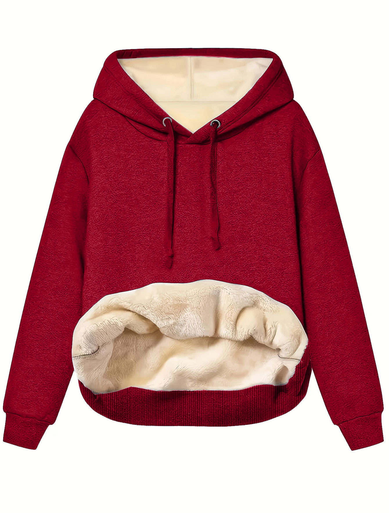 Women's Warm Hooded Pullover Sweatshirt with Pockets