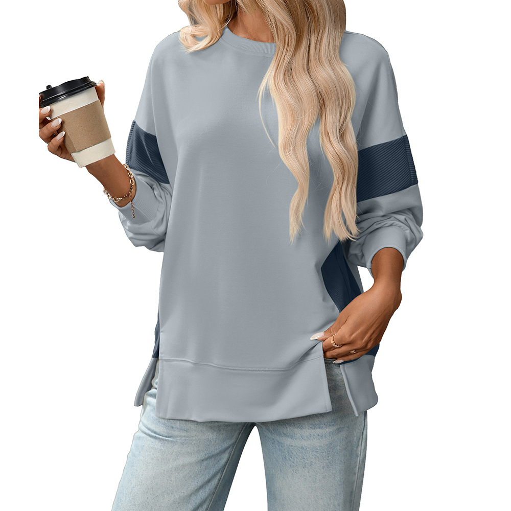 Women's Colorblock Crewneck Loose Casual Sweatshirt