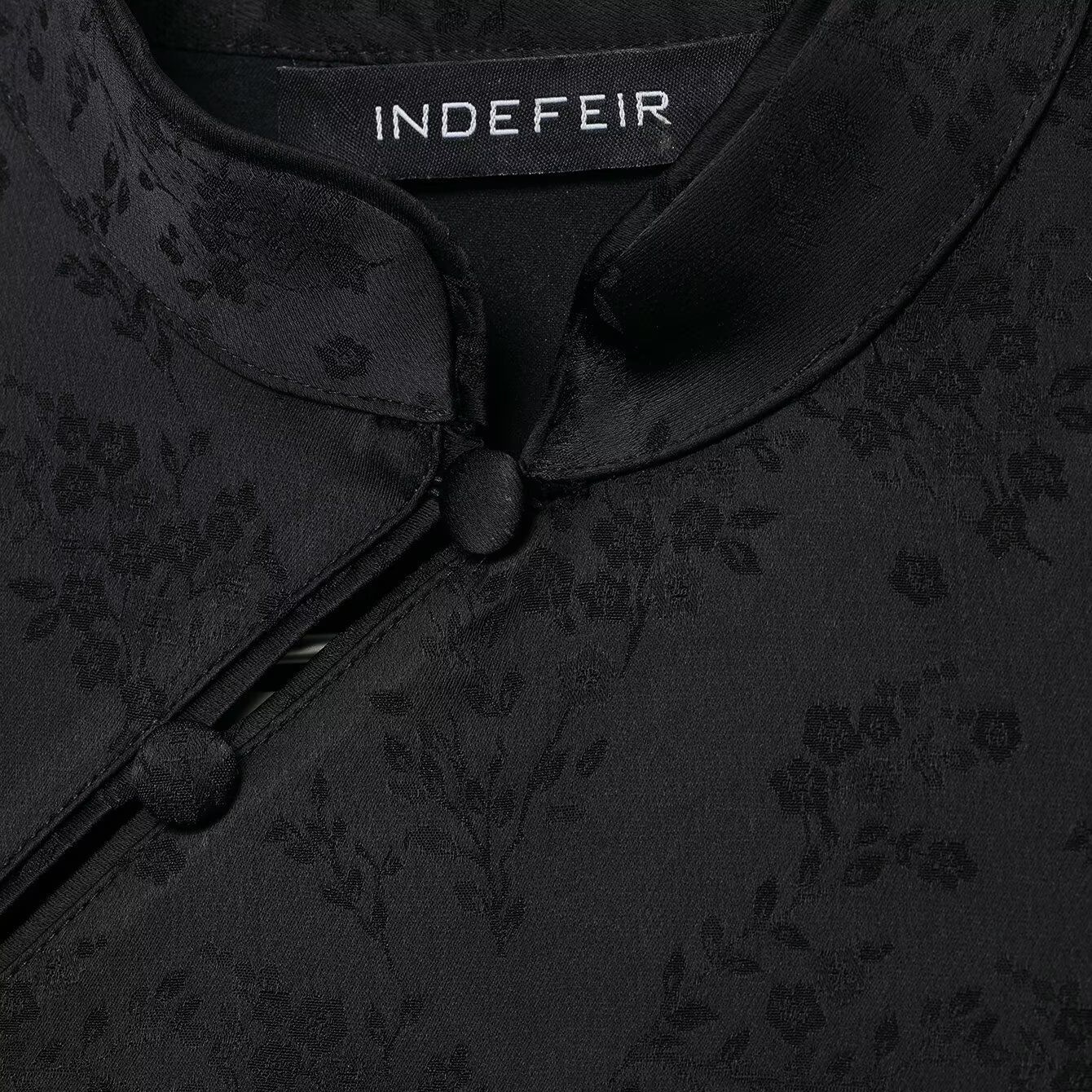 New Chinese Style Stand Collar Button-Front Dress