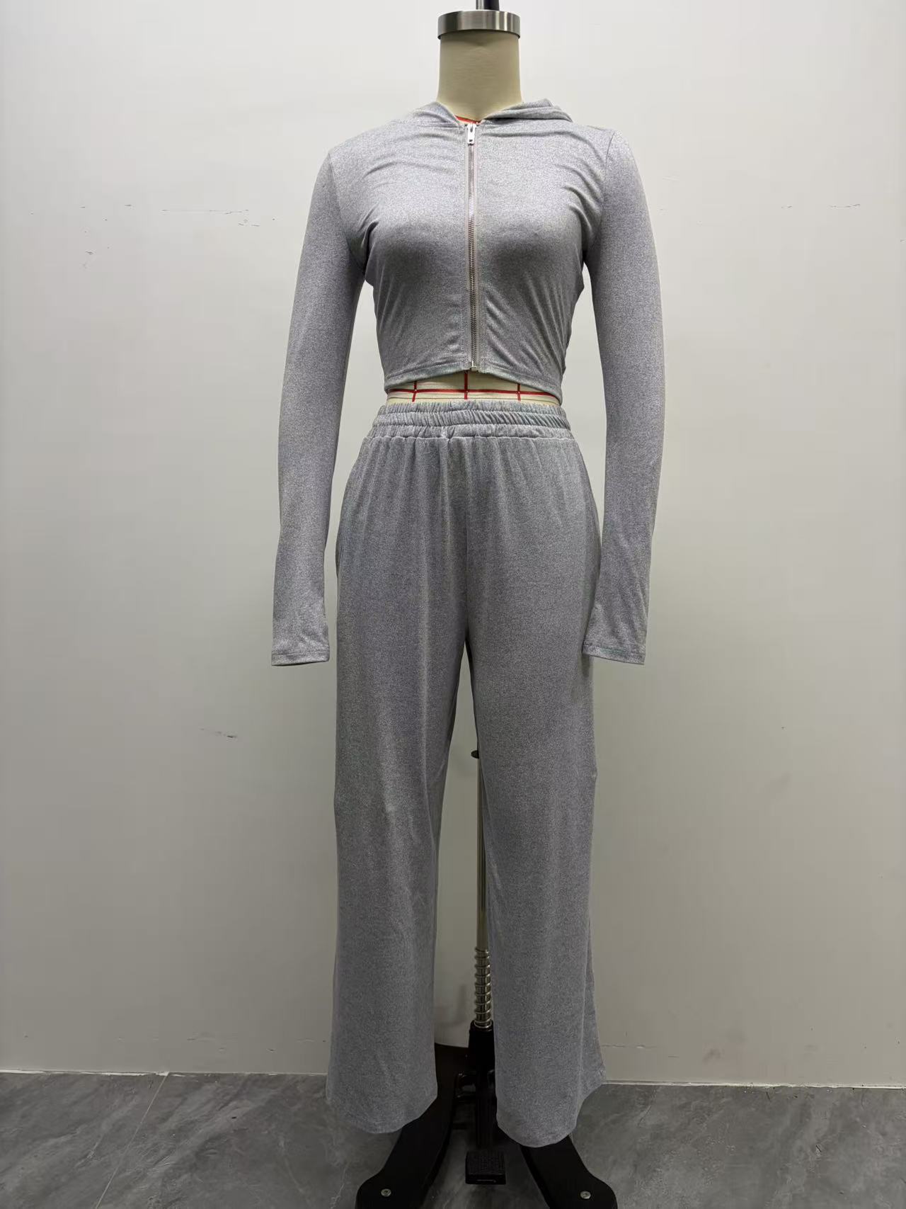 Women's Hooded Sweatshirt and Slim Straight Pants Set