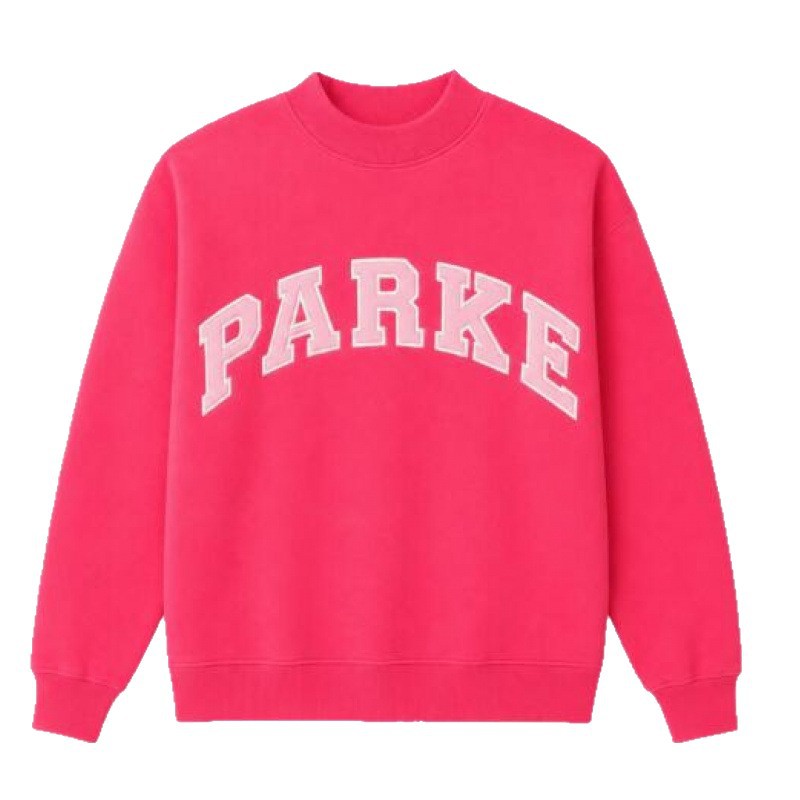 Embroidered Letter Crewneck Long-Sleeve Pullover Sweatshirt for Women