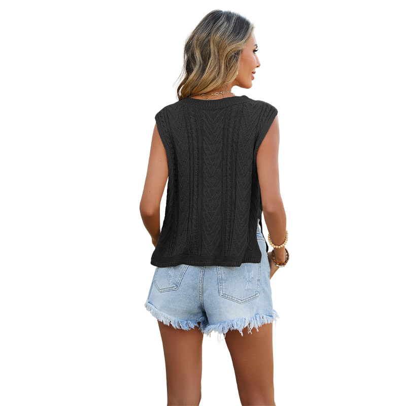 Solid Color Sleeveless Knit Tank Top