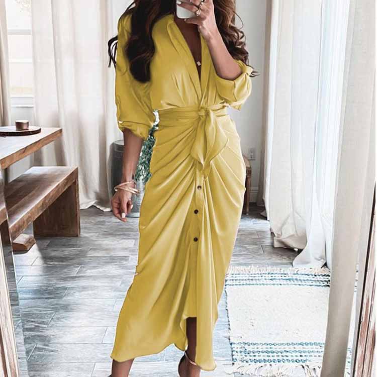 Women's Summer Tie-Waist Long Dress