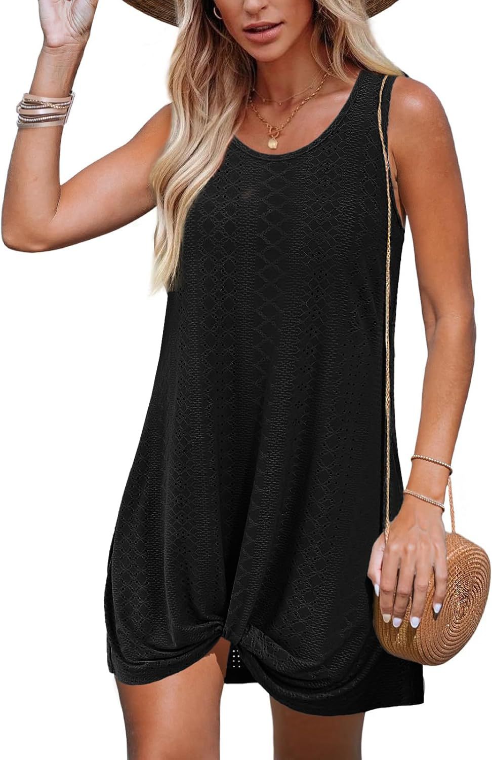 Women's Cutout Twist Knot Sleeveless A-Line Mini Dress
