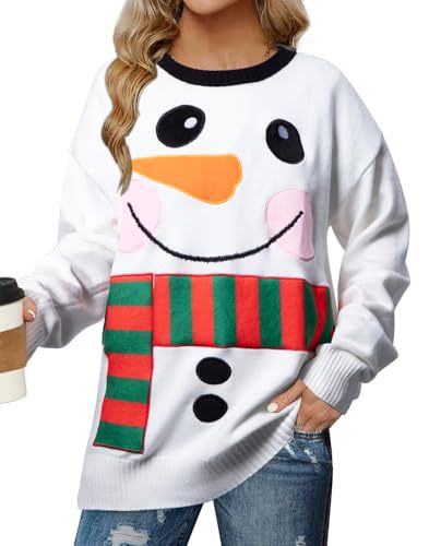 Women's Snowman Reindeer Letter Forest Print Sweatshirt