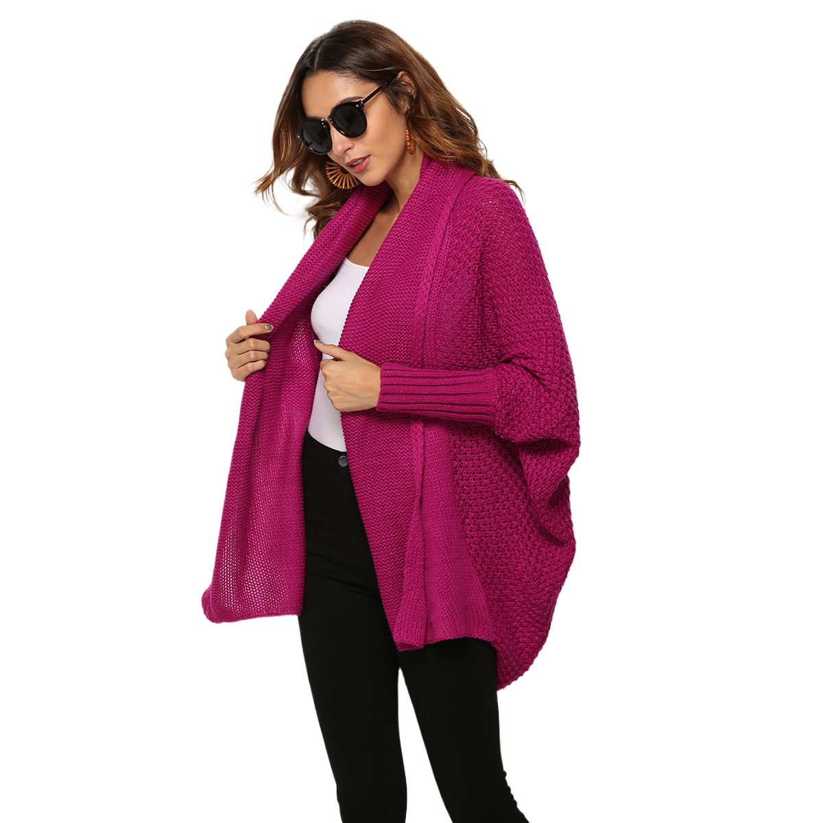 Women's Off-Shoulder Loose Knit Sweater Cardigan