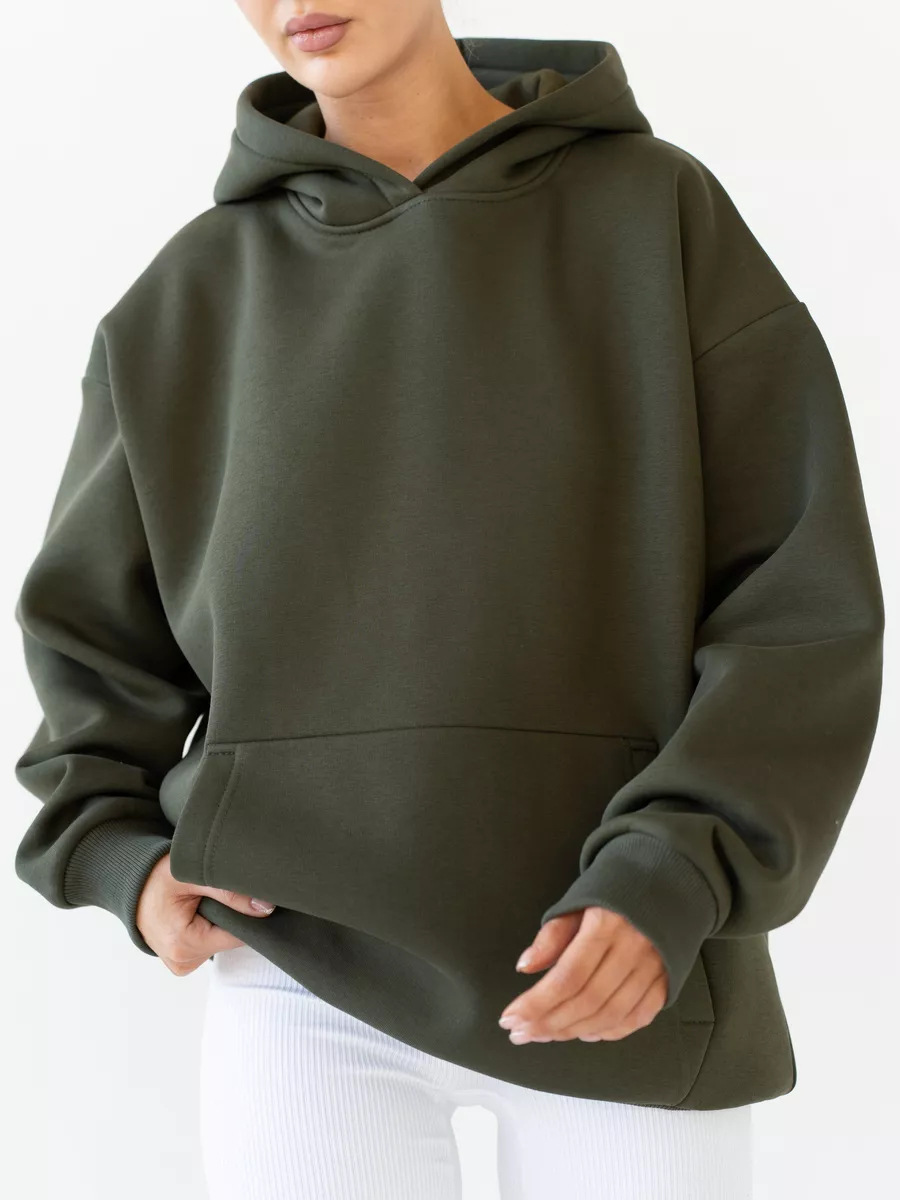 Women's Long-Sleeve Hooded Pullover Sweatshirt Loose Casual Top