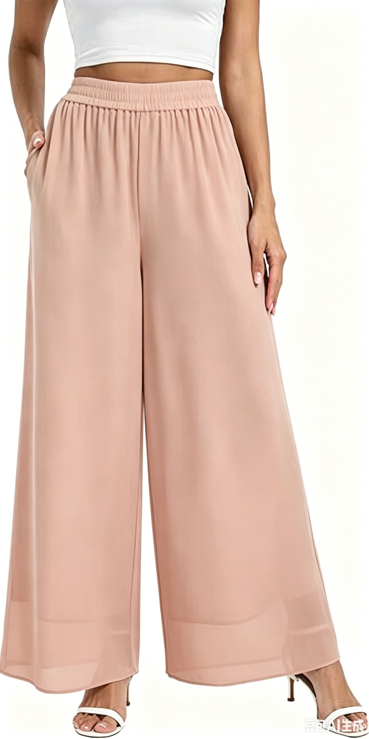 Women's Chiffon Wide-Leg Pants Loose Casual Commuter