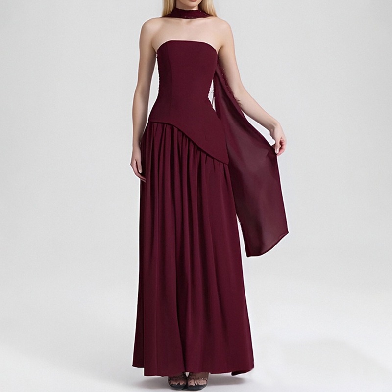Women's Elegant Open-Back Pleated Cami Dress