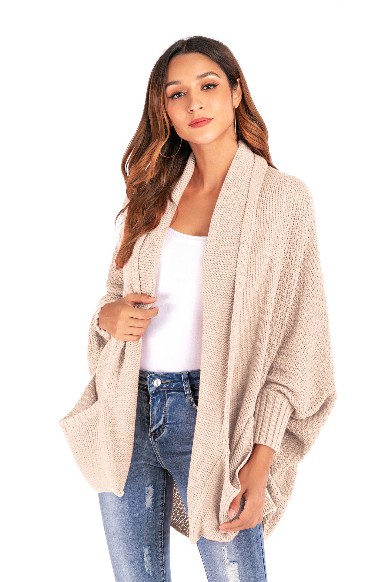 Batwing Sleeve Knit Cardigan Sweater
