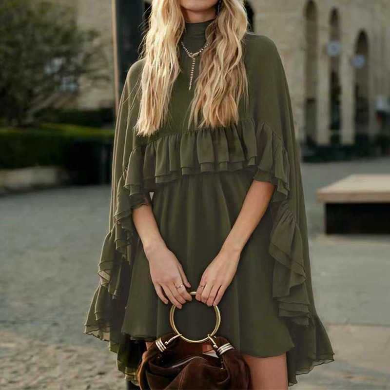 Elegant Solid Color Cami Dress Two-Piece Set