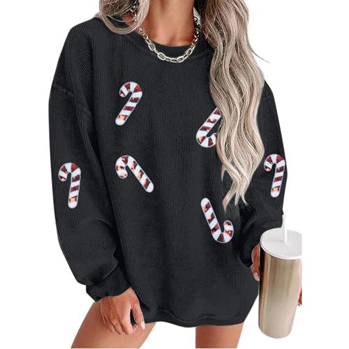 Women's Christmas Snowman Reindeer Print Crewneck Sweatshirt
