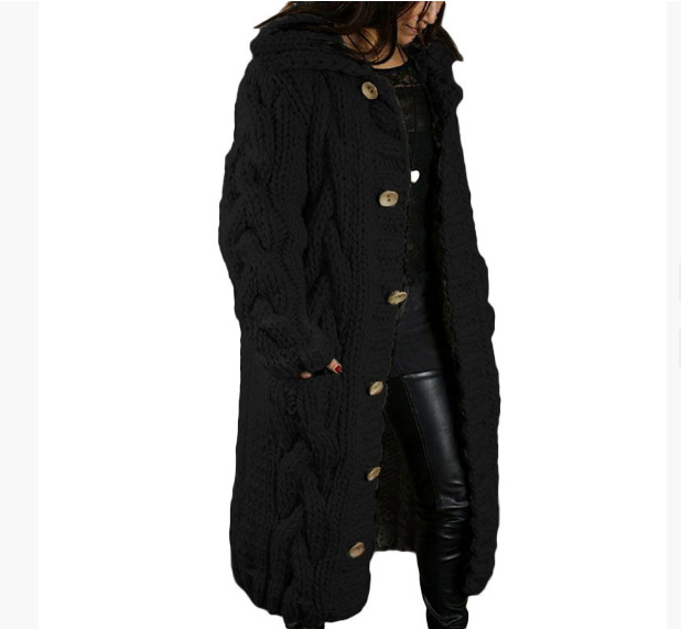 Women's Plus Size Open-Front Cardigan Sweater Long Knit Coat with Pockets
