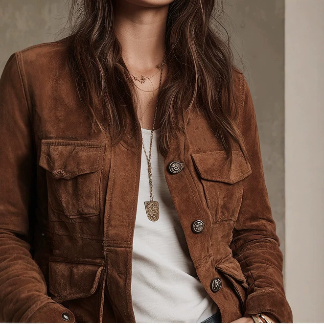 Retro Brown Multi-Pocket Jacket