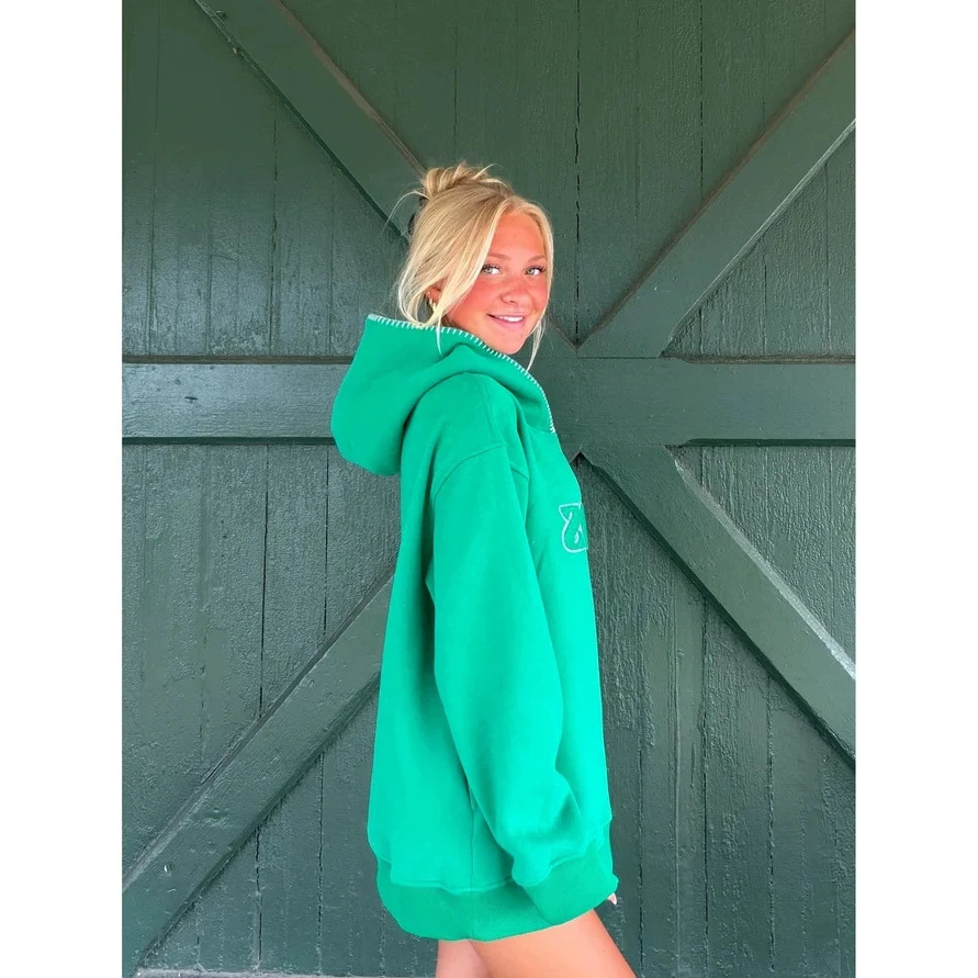Hooded Casual Embroidered Solid Color Long Sleeve Sweatshirt for Women