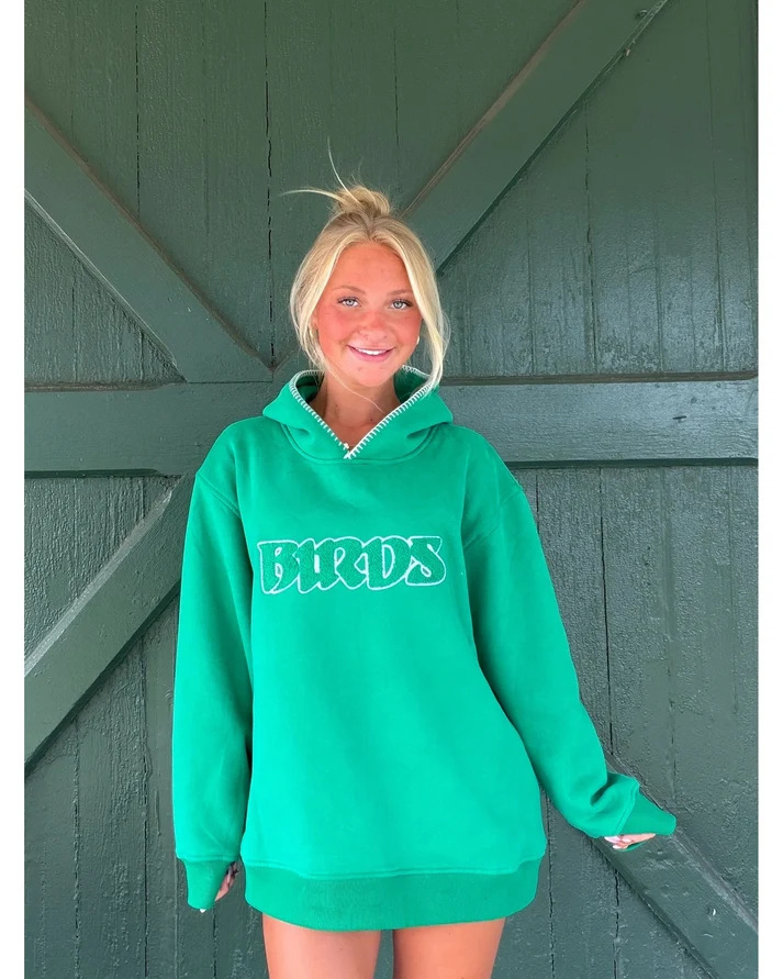 Hooded Casual Embroidered Solid Color Long Sleeve Sweatshirt for Women