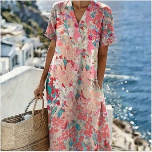 Women's Floral Print Ruched Midi Dress Sleeveless Deep V-Neck Bodycon