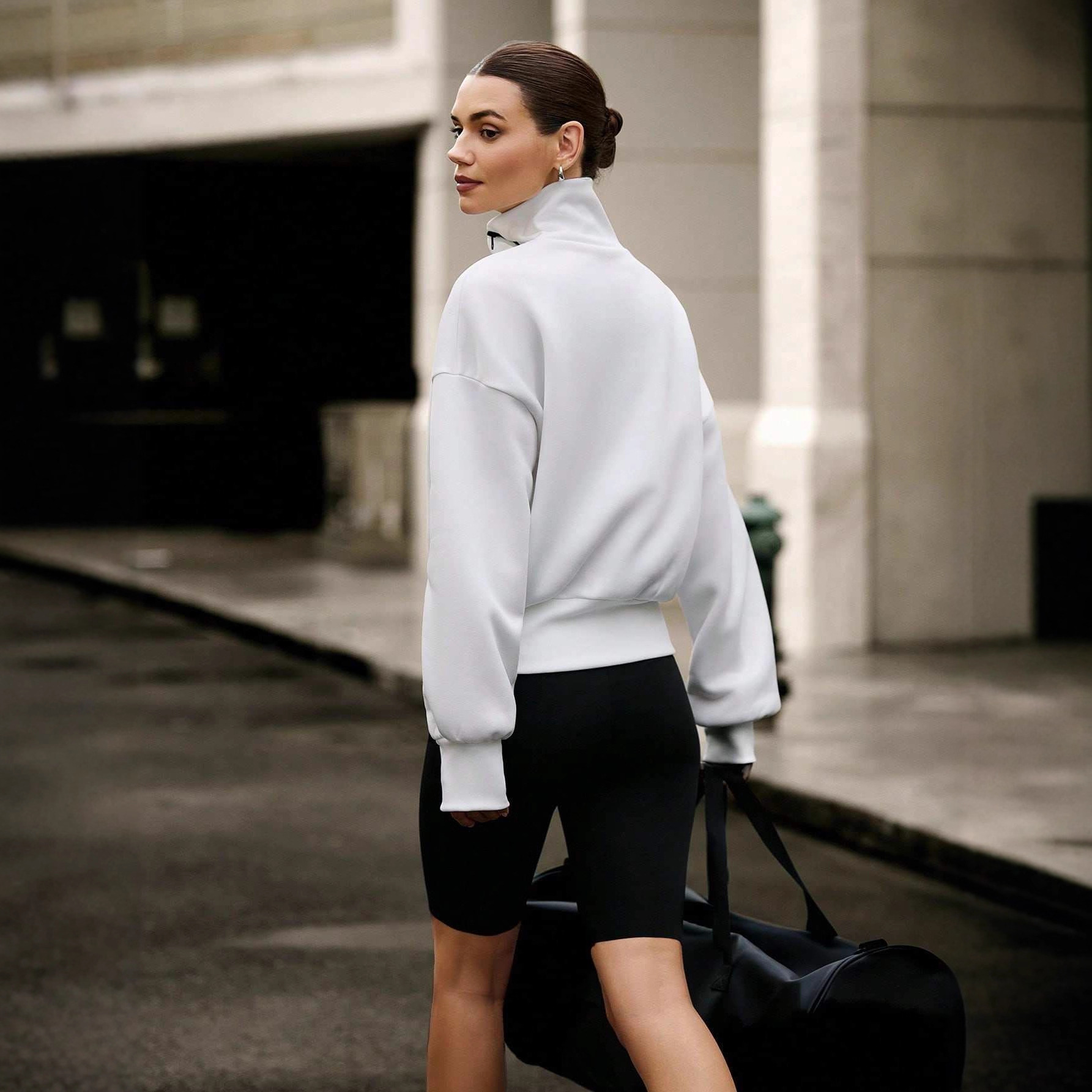 Long Sleeve Half-Zip Pullover Sweatshirt Solid Color