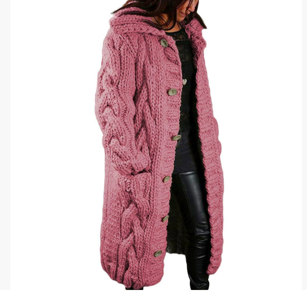 Women's Plus Size Open-Front Cardigan Sweater Long Knit Coat with Pockets