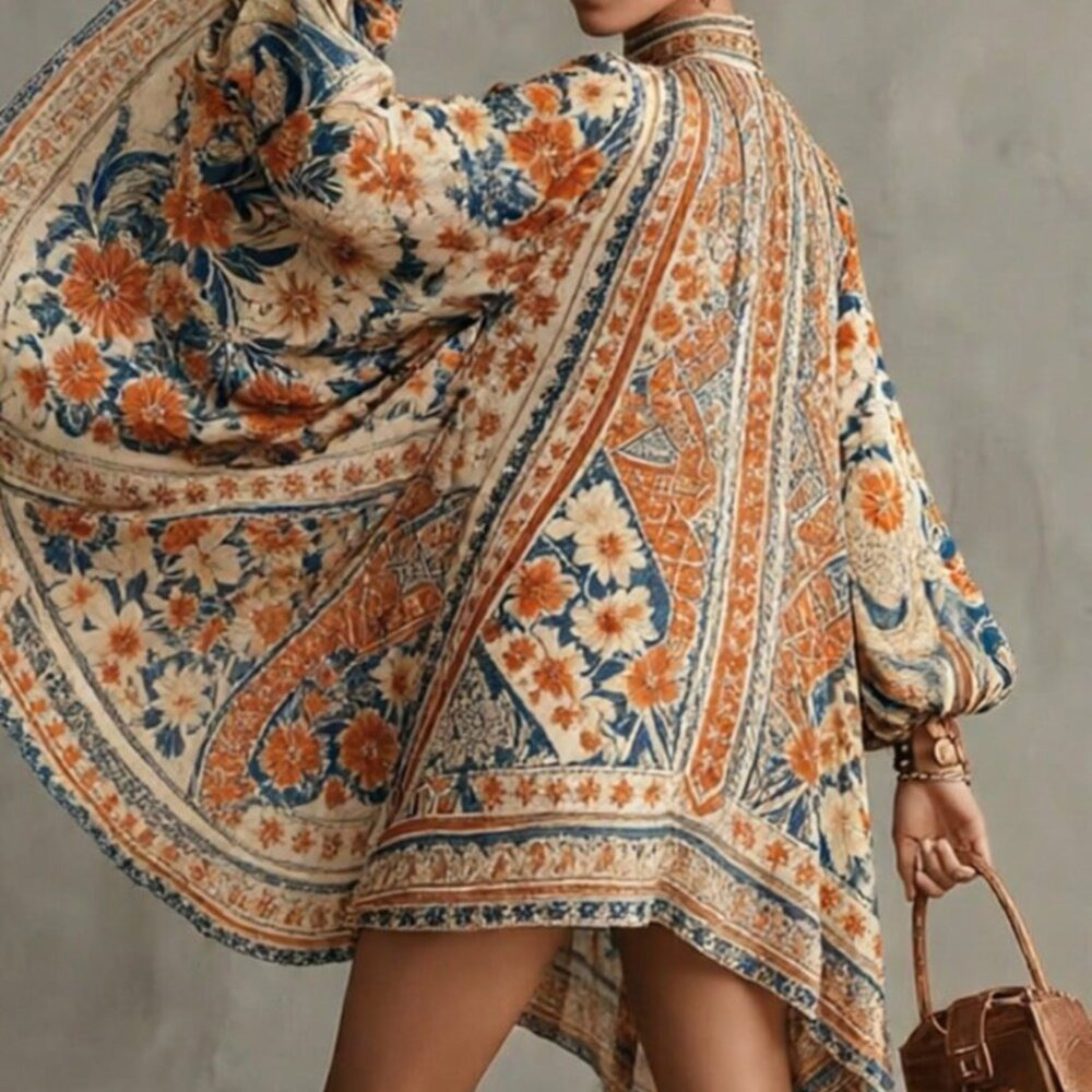 Women's Summer Digital Print Dress Casual Loose Fit