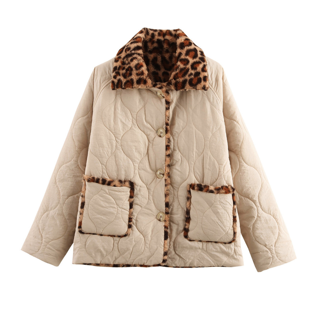 Women's Reversible Quilted Coat with Lapel Collar Streetwear