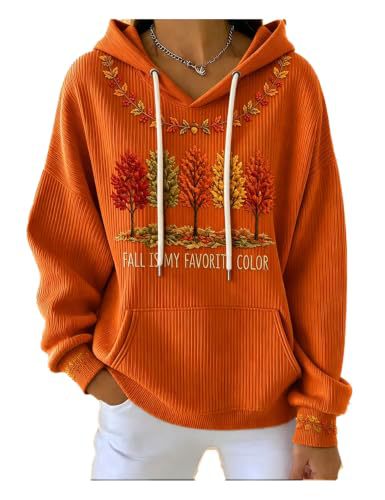 Women's Leaf Letter Print Casual Sweatshirt