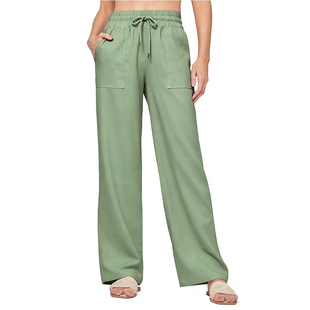 Women's High-Waist Wide-Leg Drawstring Pants with Pockets