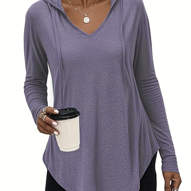 Women's Hooded Long-Sleeve Sweatshirt Top