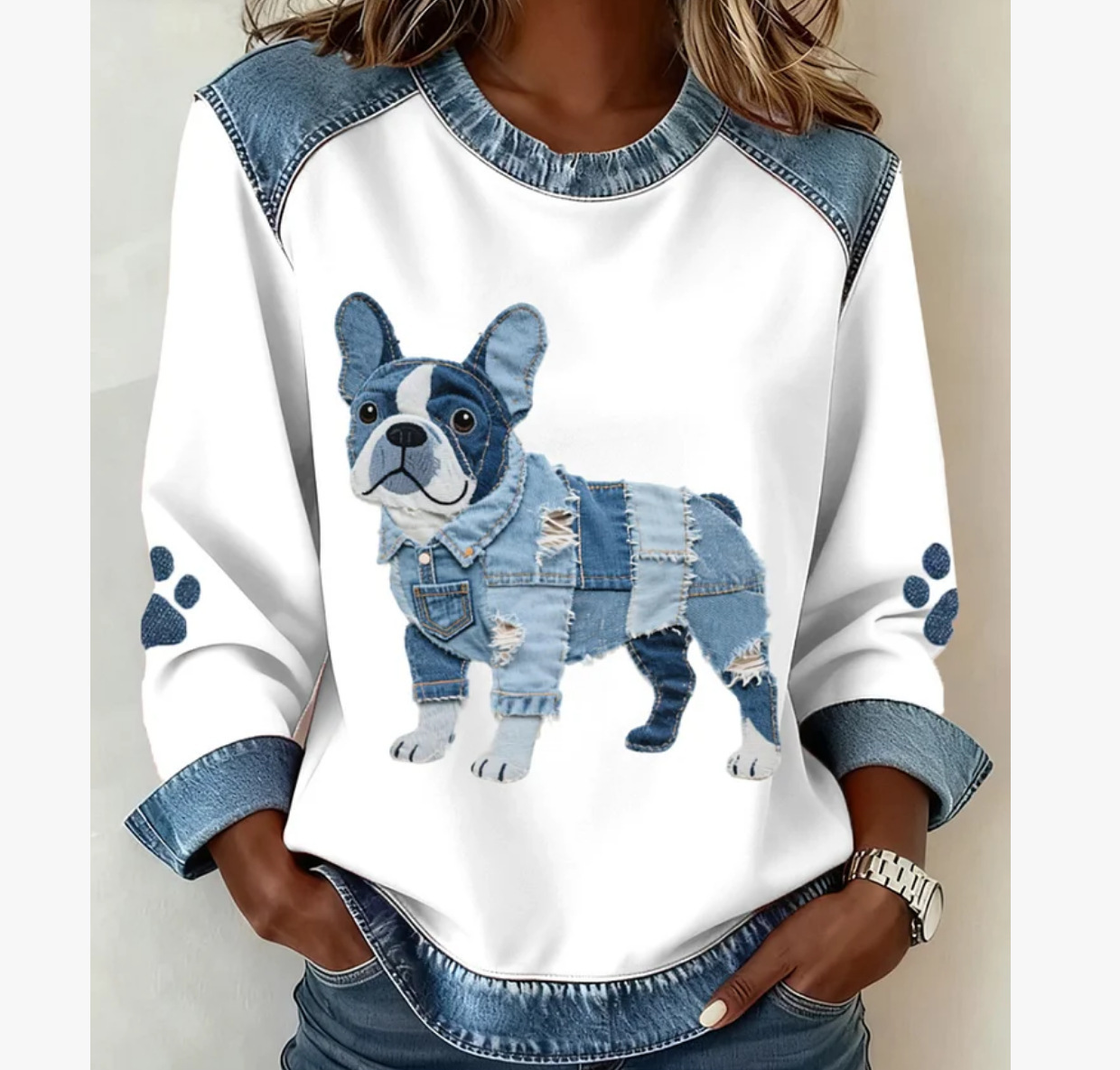 Women's Animal Lion Tiger Print Crewneck Sweatshirt