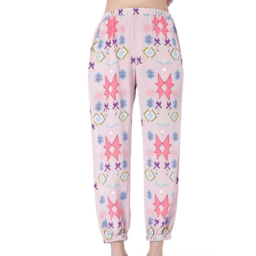Women's Printed Long Sleeve Top and Pants Lounge Set