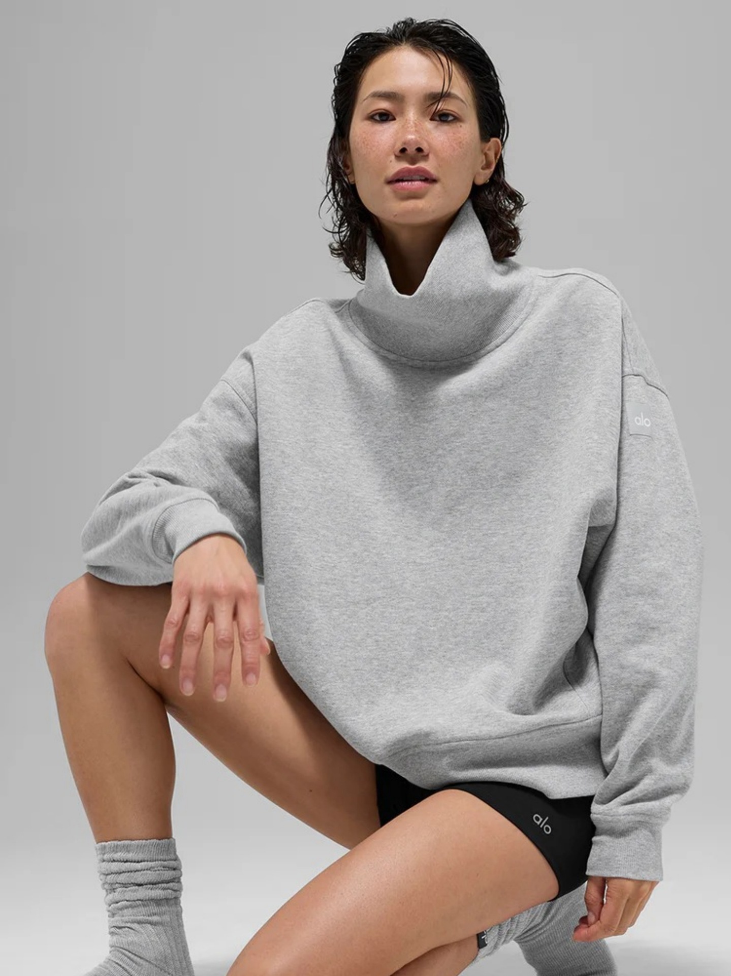 Casual Loose High Neck Pullover Sweatshirt