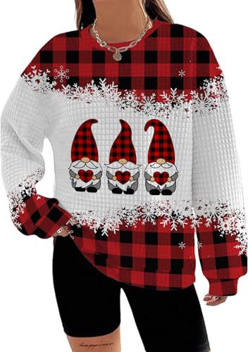 Women's Snowman Reindeer Heart Letter Print Crewneck Sweatshirt