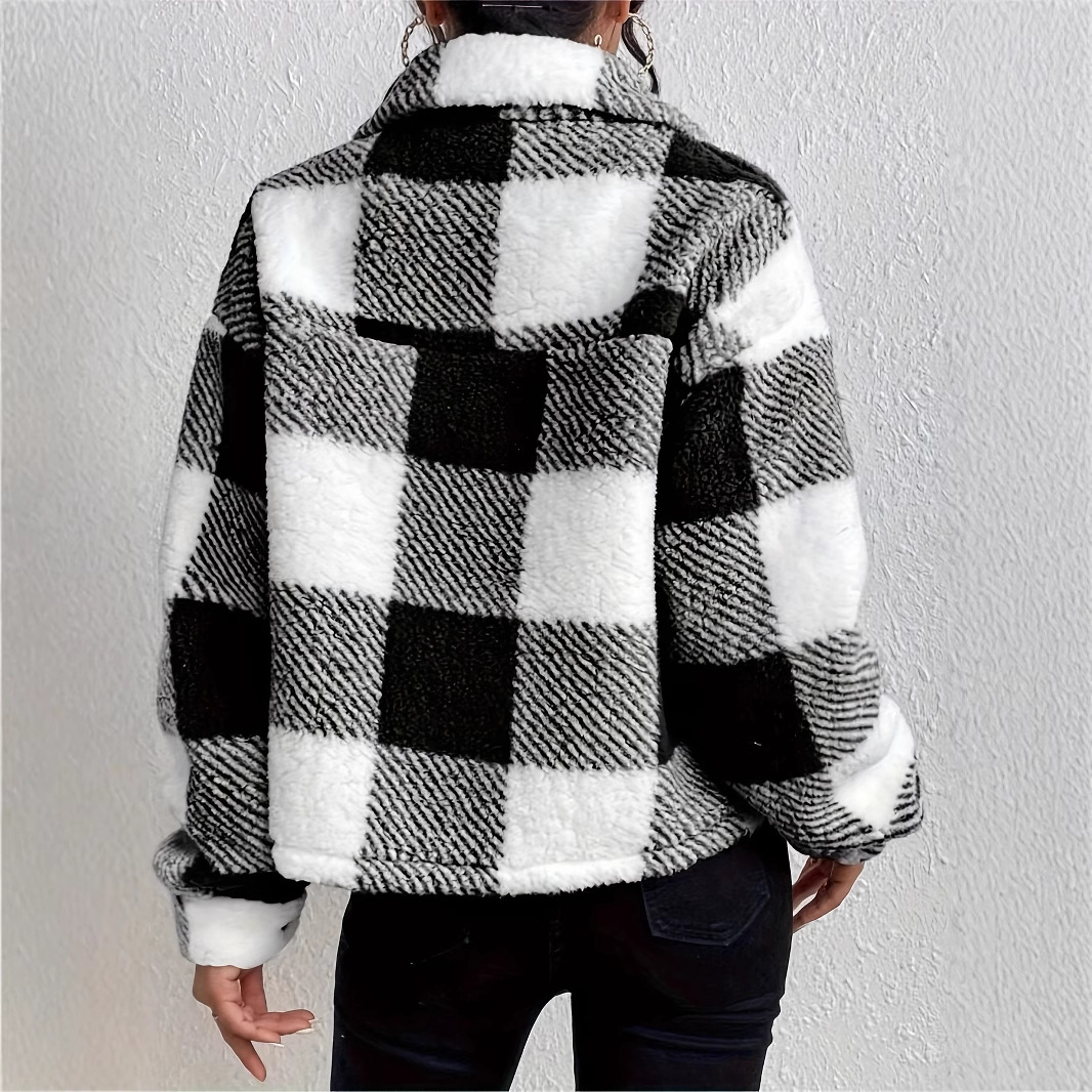 Double-Sided Fleece Button Cardigan with Patch Pockets