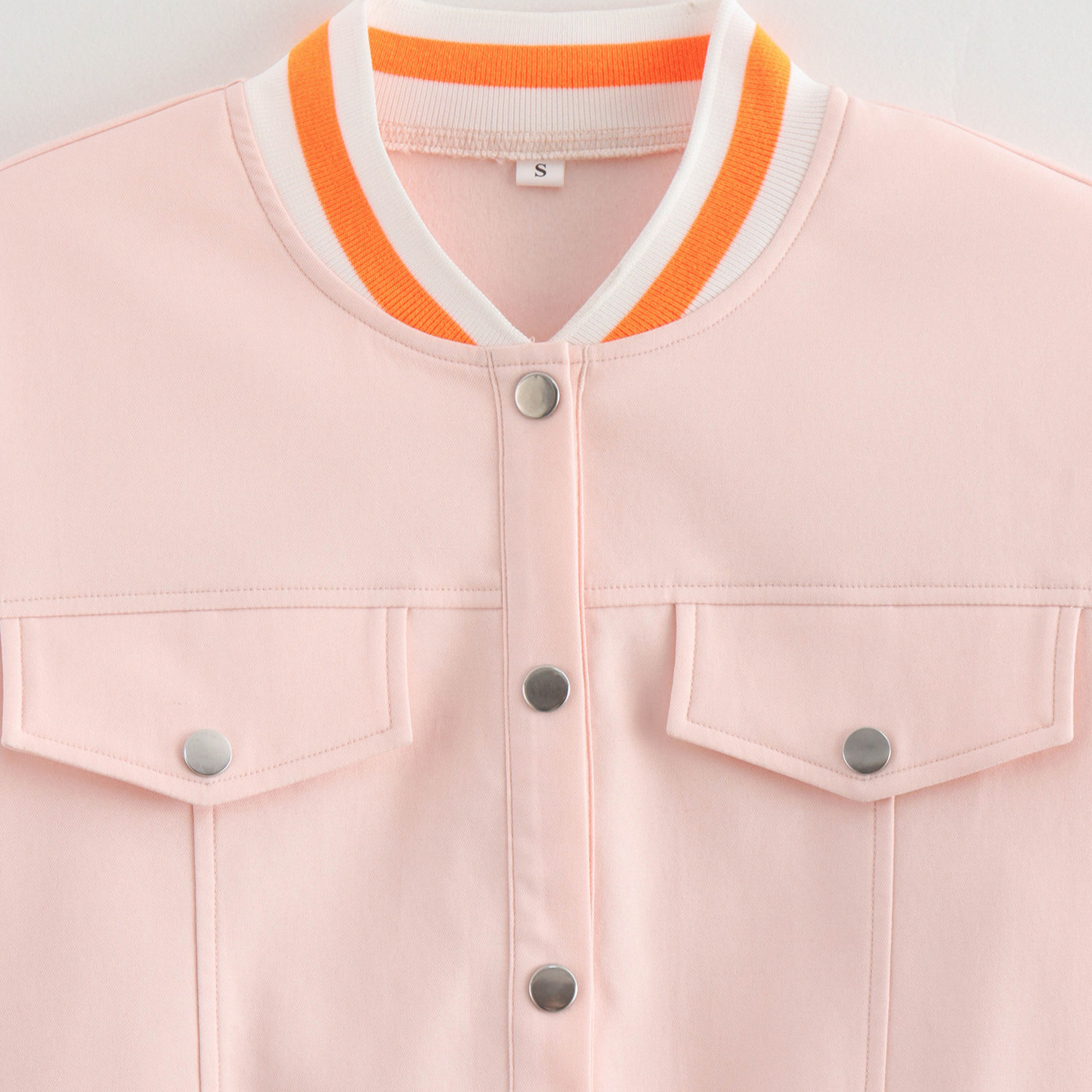 Women's Summer Streetwear V-Neck Colorblock Jacket