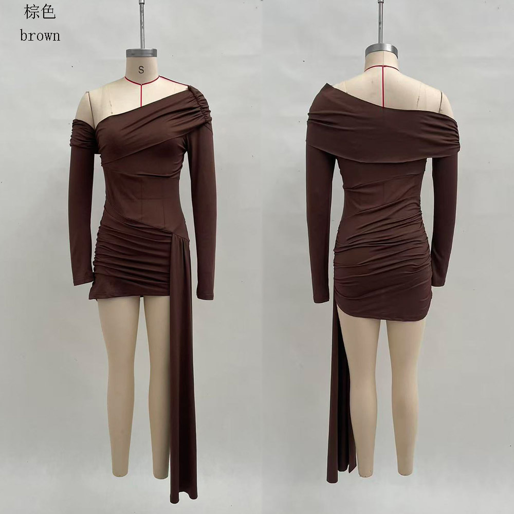 Elegant One-Shoulder Mesh Bodycon Dress with Ribbon Detail