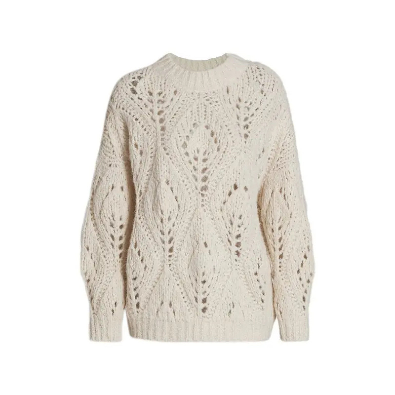 Women's Casual Knit Long Sleeve Solid Crewneck Sweater
