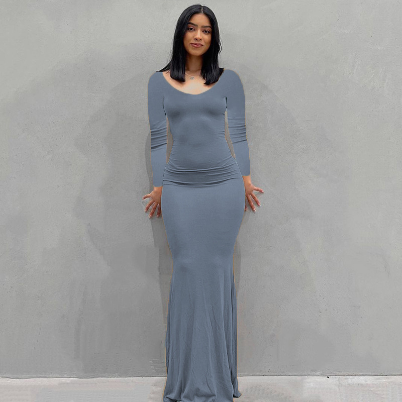 Women's Sleeveless V-Neck Bodycon Maxi Dress