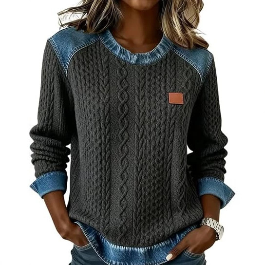 Women's Printed Casual Pullover Hoodie Long Sleeve Crew Neck