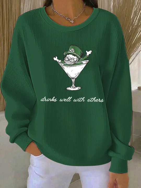Iris Royal Print Women's Crewneck Sweatshirt