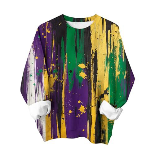 Women's St. Patrick's Day Mask Print Crewneck Sweatshirt