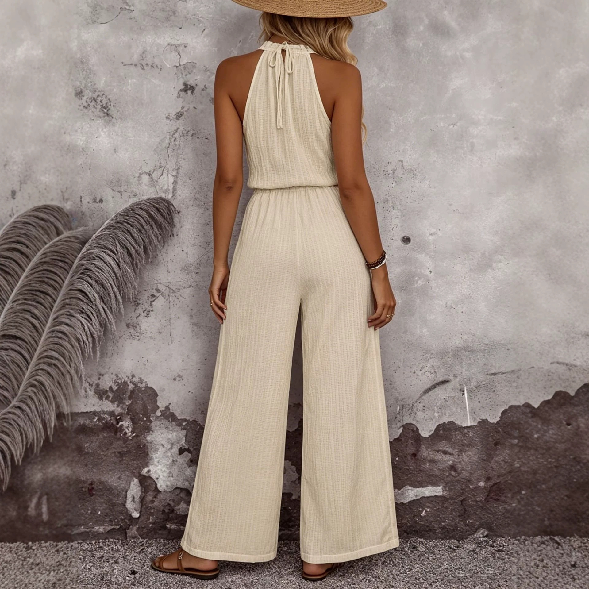 Women's Elegant Draped-Neck Vest and Pants Set
